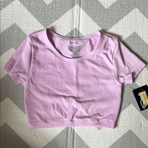 Lilac Ribbed Crop Top girls medium ( 8 )